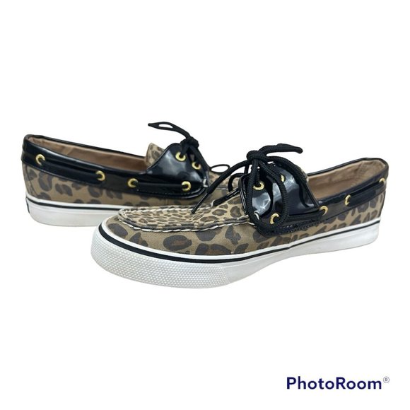 Sperry Top-Sider Women Shoes Sz 10‎ Cheetah Leopard Print Boat Loafer 2-eye - Picture 1 of 10